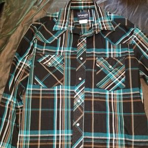 Wrangler Western pearl snap flannel shirt Mens Medium